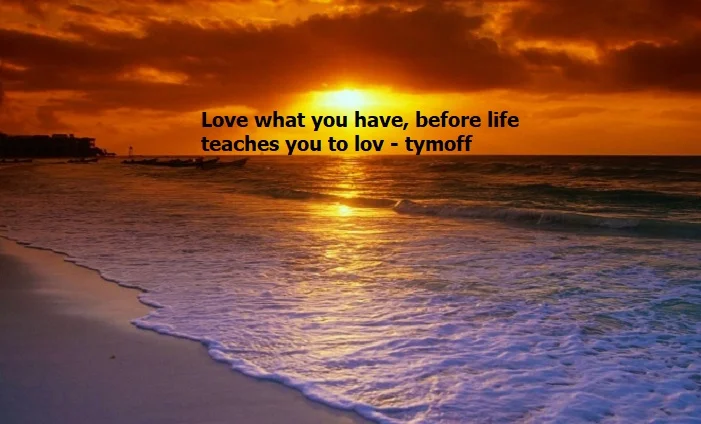 Love What You Have, Before Life Teaches You to Lov – Tymoff